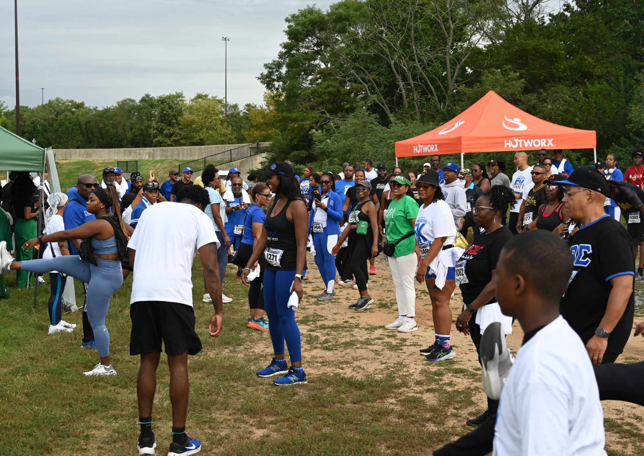 Community members gathering for the Stronger Together 5K